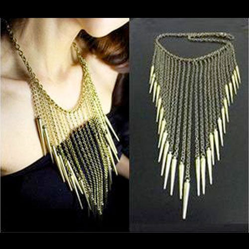 Rivet Tassel Necklace Fashion Jewelry