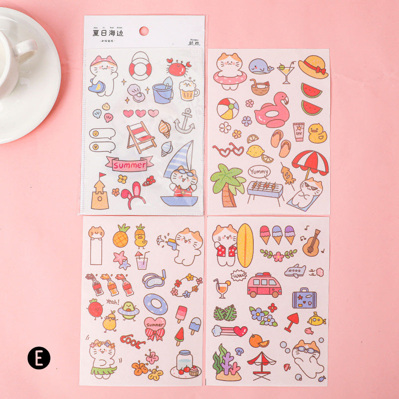 Stiker Girl DIY Sticker Karakter Kartun Set 4 Lembar