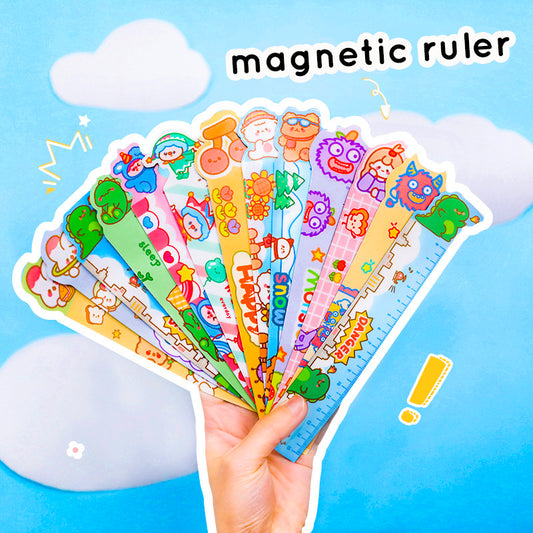 Penggaris Magnet Karakter Kartun Lucu Magnetic Ruler 15 cm