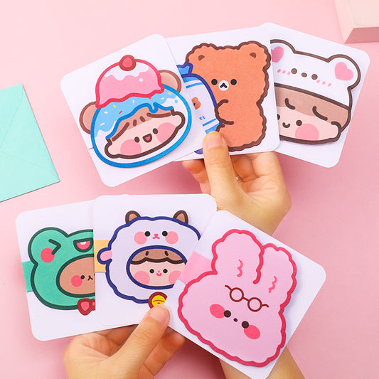 Kartu Ucapan Mini Greeting Card Karakter Lucu