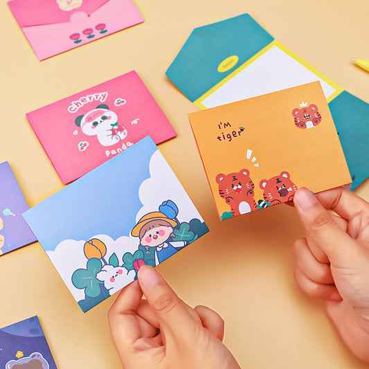 Kartu Ucapan Mini Lipat Greeting Card Karakter Lucu