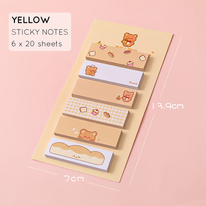 Sticky Notes Post It Memo Pad Catatan Bookmark Penanda Buku Set 6 in 1