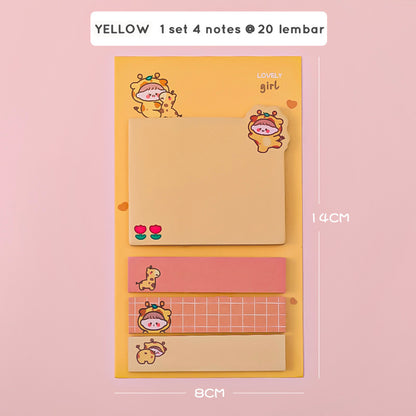 Sticky Notes Set 4 in 1 Karakter Kartun Lucu