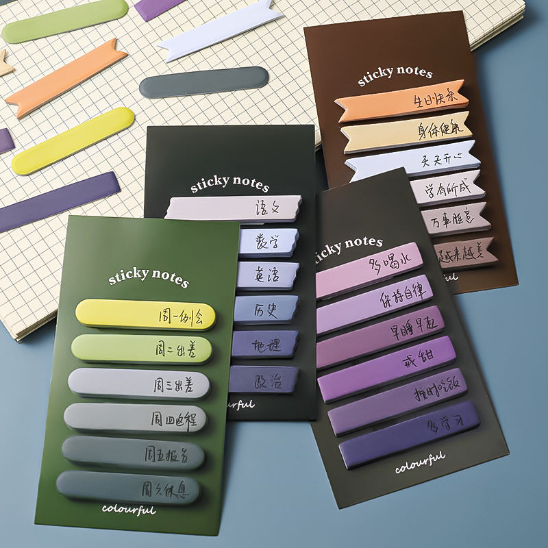Sticky Notes Post It Morandi Gradient Memo Pad Catatan Bookmark Penanda Buku