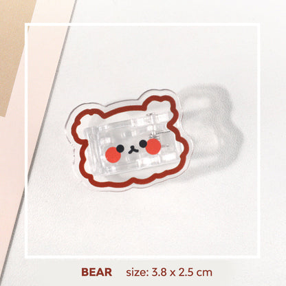 Paper Clip Akrilik Karakter Kartun Bear Lucu Penjepit Beruang