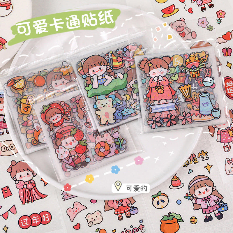 Stiker Girl Sticker Karakter Kartun Set 25 Lembar