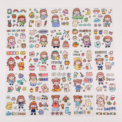 Stiker Girl Sticker Karakter Kartun Set 25 Lembar