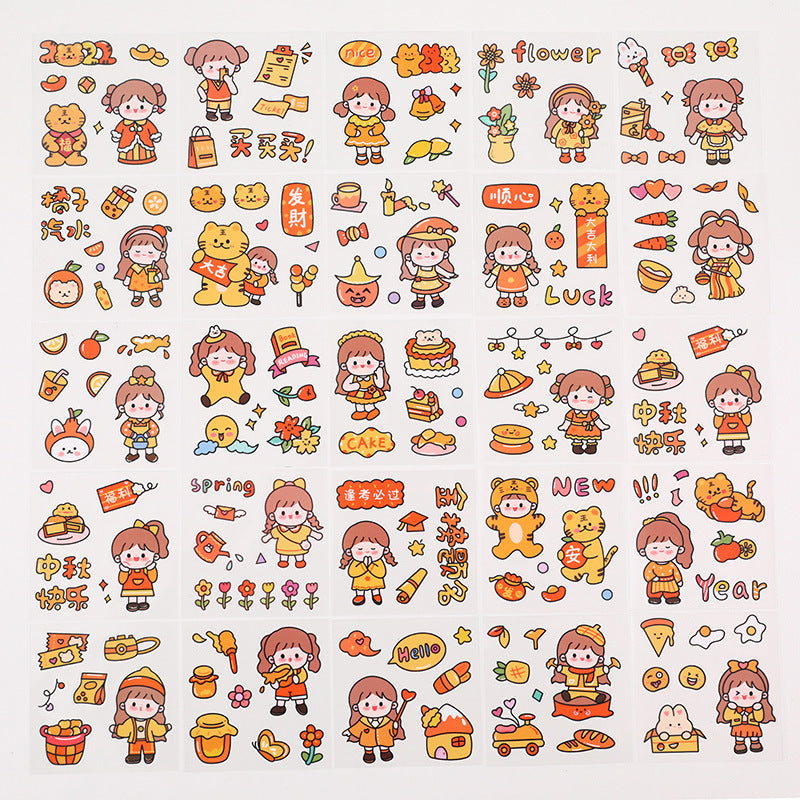 Stiker Girl Sticker Karakter Kartun Set 25 Lembar