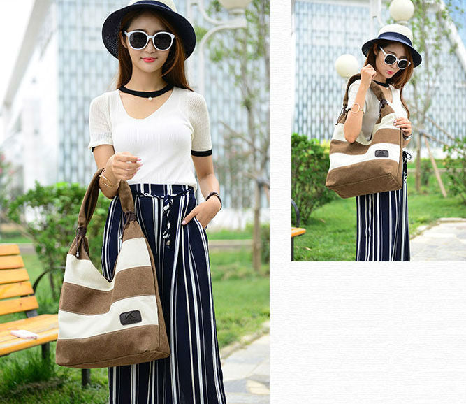 White Stripes Shoulder Bag