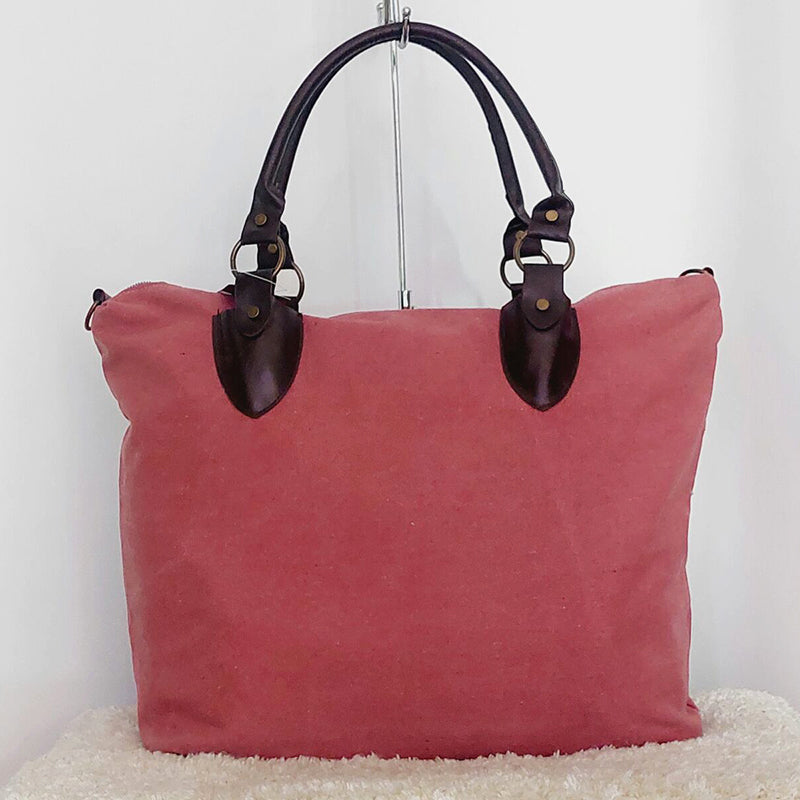 Hot Pink Canvas Shoulder Bag