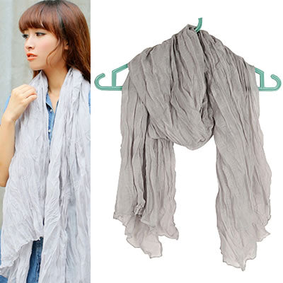 Embossed Gray Fold Design Scarves