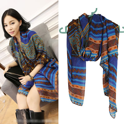 Royal Blue Vintage Cotton Scarves