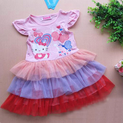 Girl Dress Kitty Rainbow Skirt