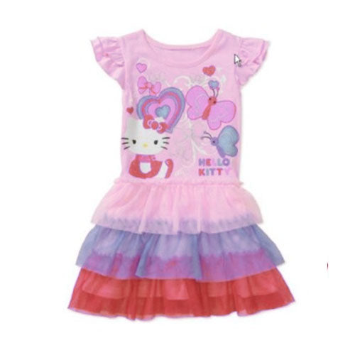 Girl Dress Kitty Rainbow Skirt