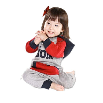 Kids Leisure Suit Hooded I Love Mom