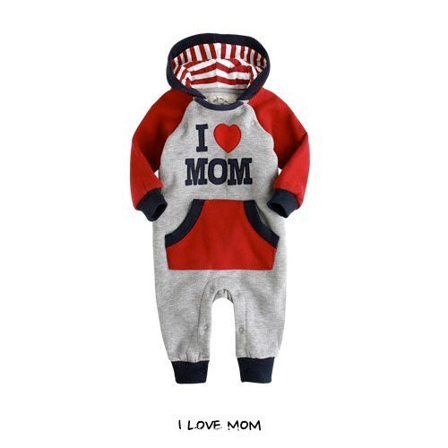 Kids Leisure Suit Hooded I Love Mom