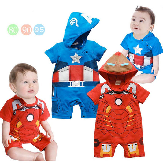 Boy Romper Captain America Baby Short Sleeved