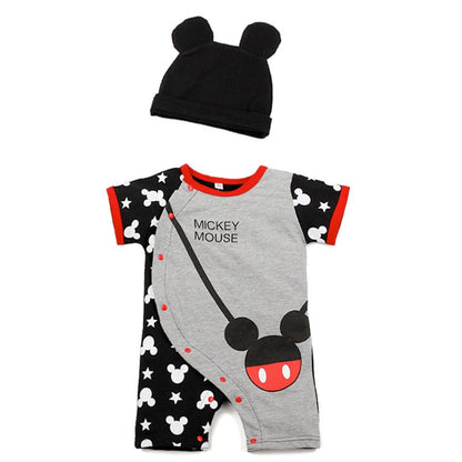 Kids Romper Mickey Baby Short Sleeved with Hat