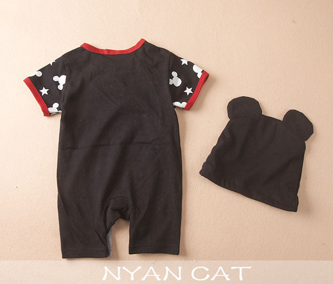 Kids Romper Mickey Baby Short Sleeved with Hat