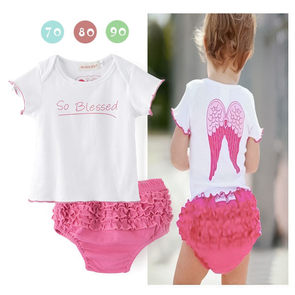 Girl Angel Baby Set T-Shirt and Pink Pants