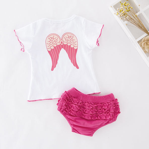 Girl Angel Baby Set T-Shirt and Pink Pants