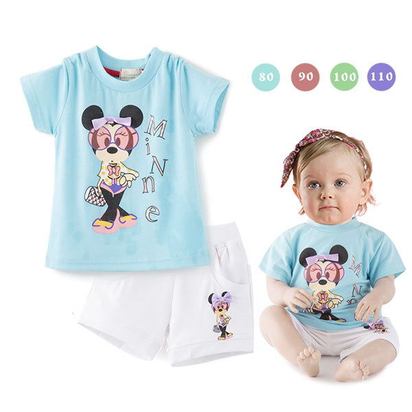 Girl Minnie Mouse Set T-Shirt and White Pants