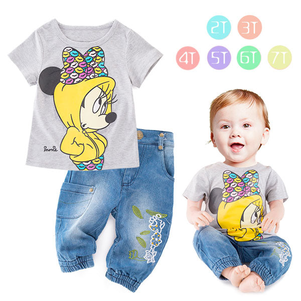 Girl Minnie Mouse Set T-Shirt and Jeans Pants