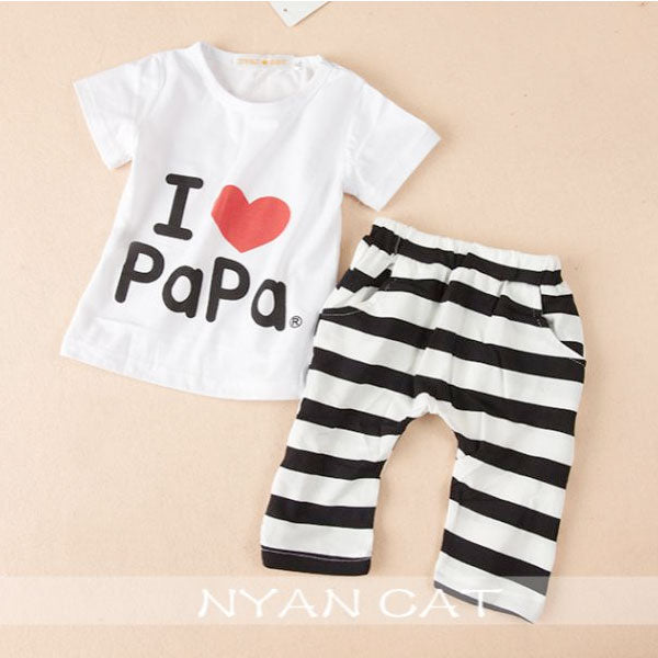 Kids I Love T-Shirt and Striped Pants