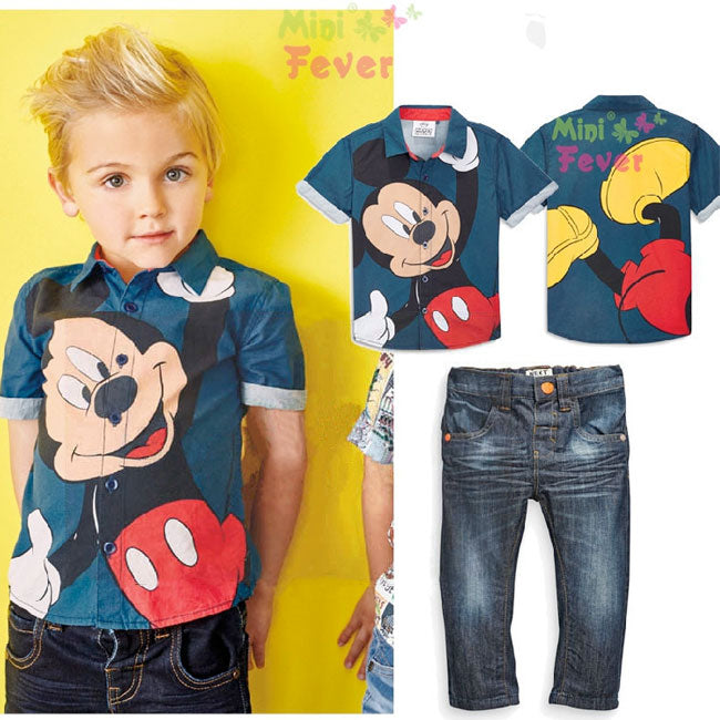 Boy Mickey Mouse Shirt and Pants Two Pieces