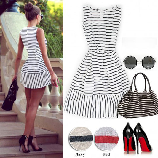 Dress Striped Sleeveless