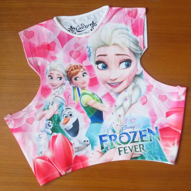 Girl Coco Ice Frozen White Irregular T-Shirt