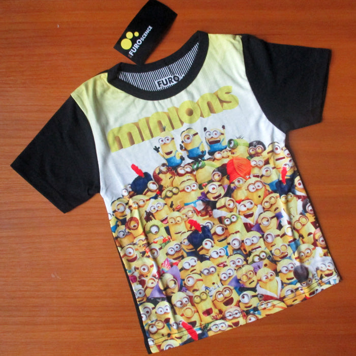 Boy Furo Minions Black T-Shirt