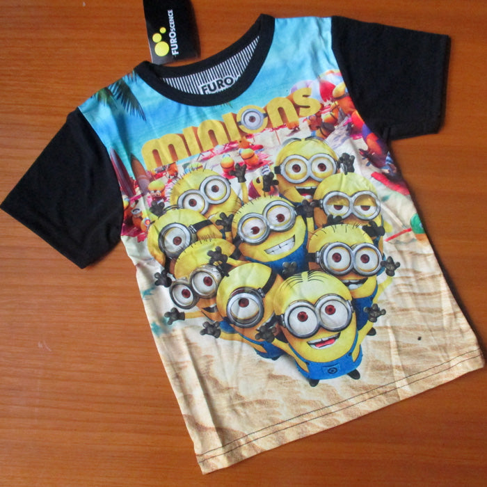 Boy Furo Minions Black T-Shirt