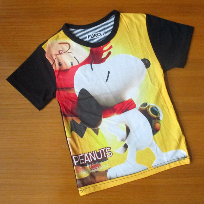 Boy Furo Snoopy Black T-Shirt