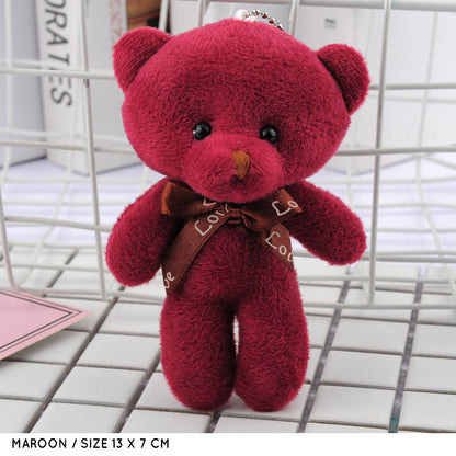 Gantungan Boneka Beruang Teddy Bear Pita Love Warna Warni