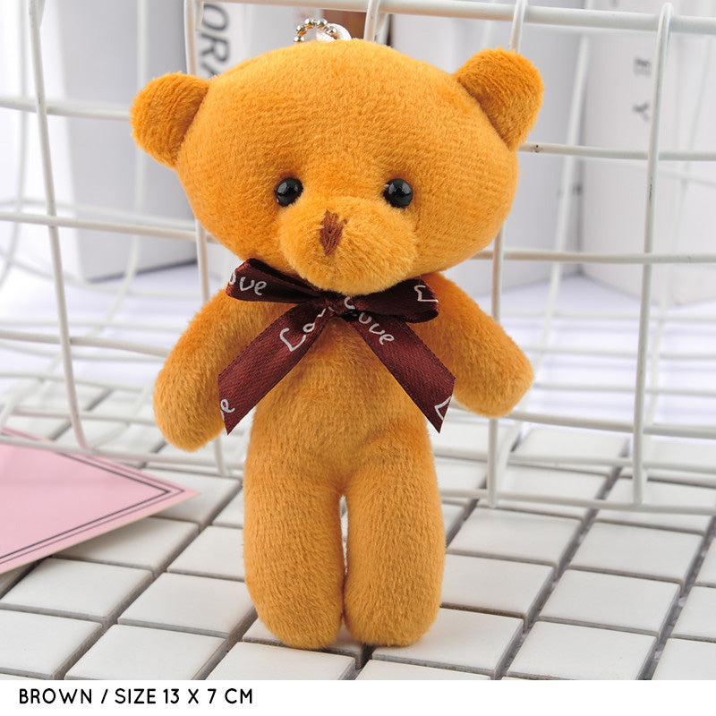 Gantungan Boneka Beruang Teddy Bear Pita Love Warna Warni