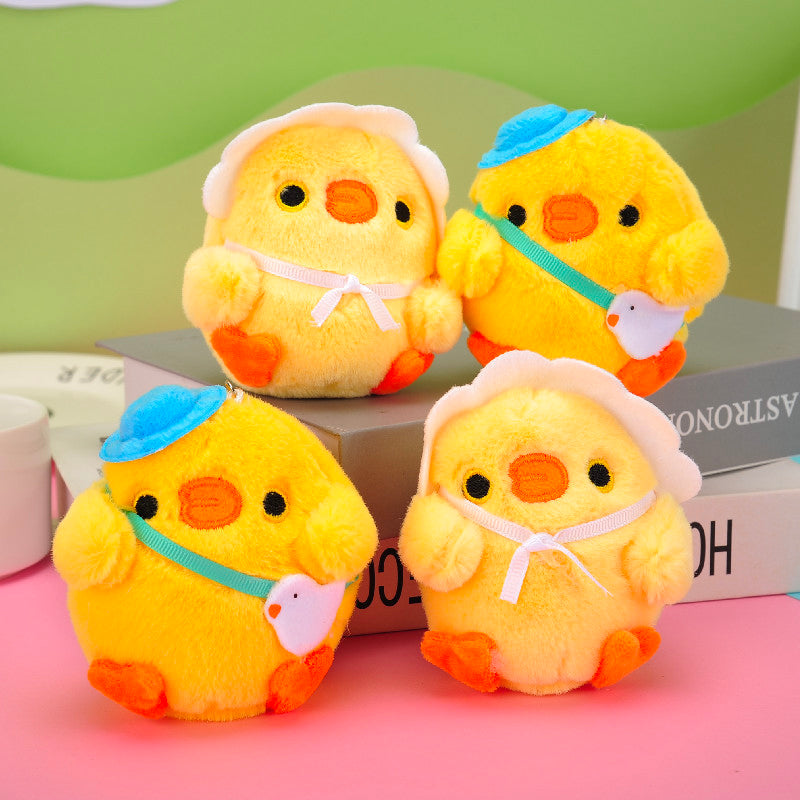 Gantungan Kunci Boneka Sepasang Anak Ayam Sekolah