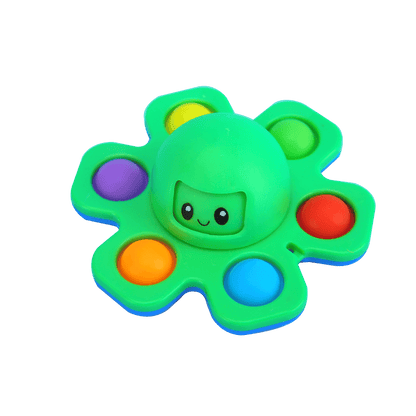 Mainan Gurita Fidget Spinner Pop It 3 Wajah Anti Stress