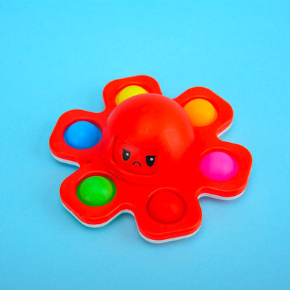 Mainan Gurita Fidget Spinner Pop It 3 Wajah Anti Stress