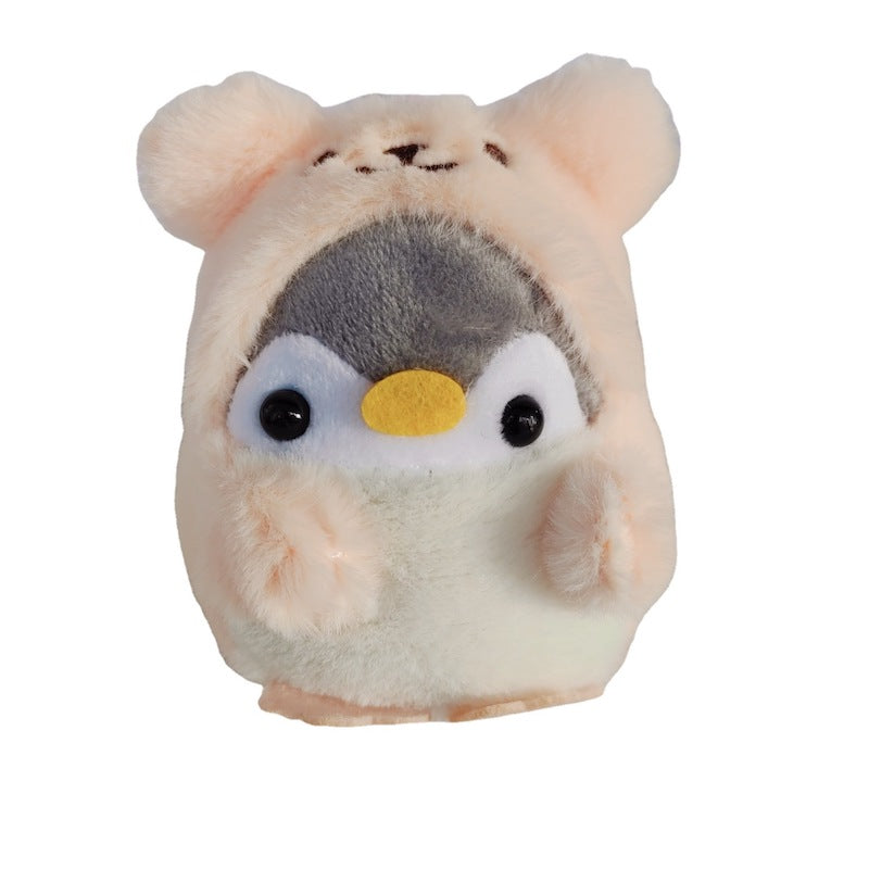 Gantungan Kunci Boneka Penguin Topi Bear Lucu Bulu Halus