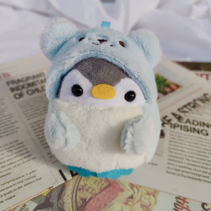 Gantungan Kunci Boneka Penguin Topi Bear Lucu Bulu Halus