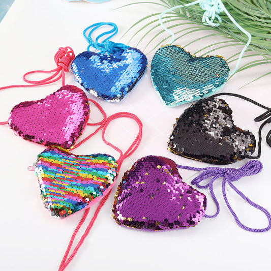 Dompet Tas Kecil Selempang Love Reversible Sequins