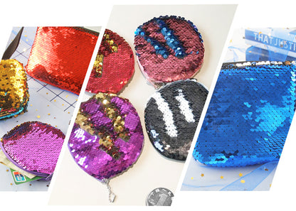 Dompet Koin Tas Kecil Tempat HP Sequins Flip