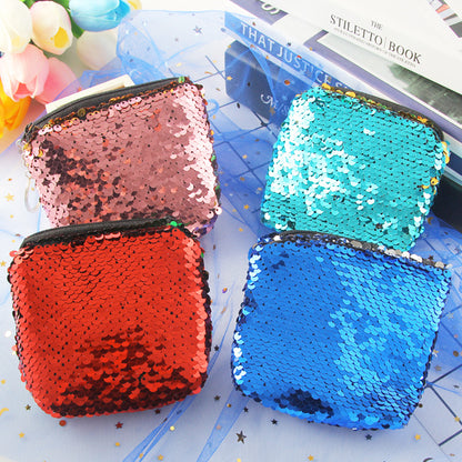 Dompet Koin Tas Kecil Tempat HP Sequins Flip