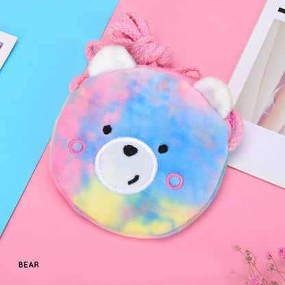 Tas Selempang Bulu Kepala Unicorn Beruang Rainbow