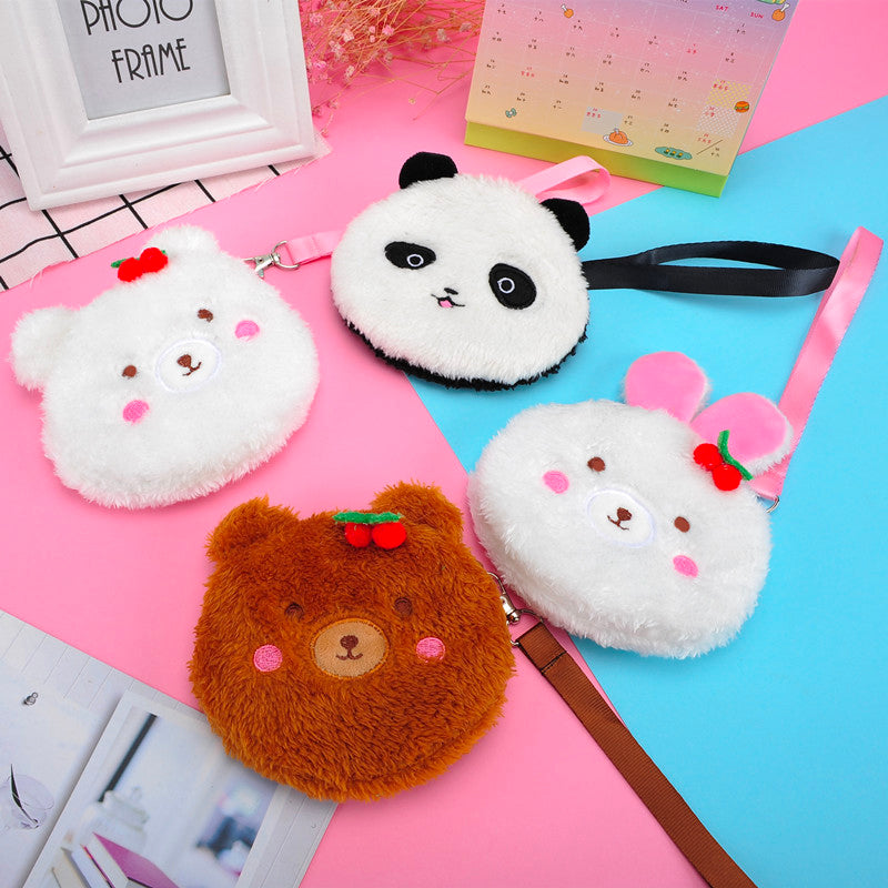 Gantungan Dompet Boneka Beruang Kelinci Panda Bulu Lembut