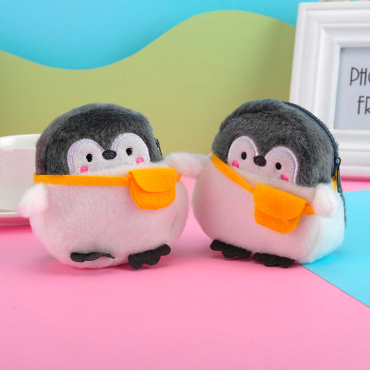 Dompet Kecil Koin Bulu Lembut Penguin Sekolah