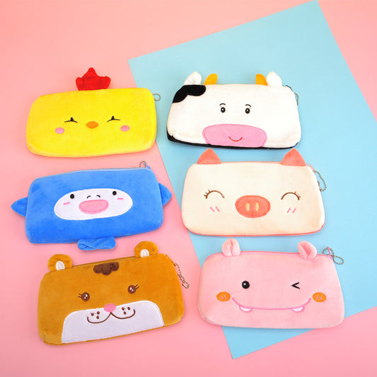 Dompet Boneka Tempat Pensil Bulu Motif Hewan