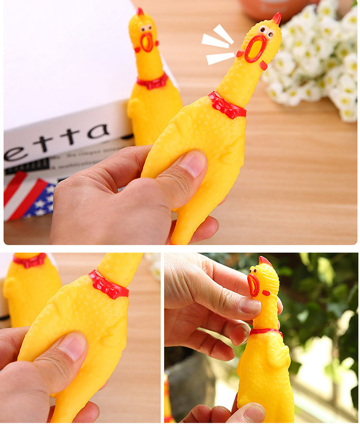 Screaming Rubber Chicken Mainan Ayam Berkokok Karet 