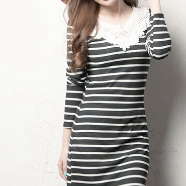 Casual Dress Striped Lace Import